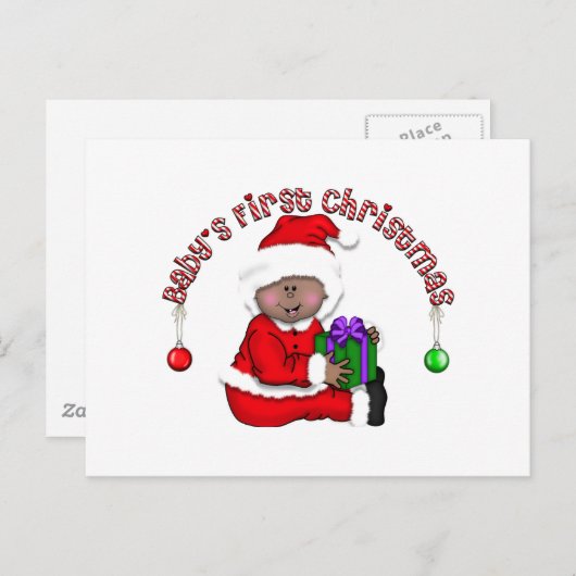 Santa Elf Baby T-shirts en cadeaus Feestdagenkaart (Voorkant / Achterkant)