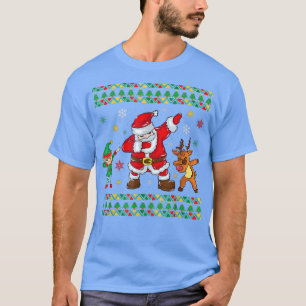 Santa Elf en rendierabbing bij Kerstmis T-shirt