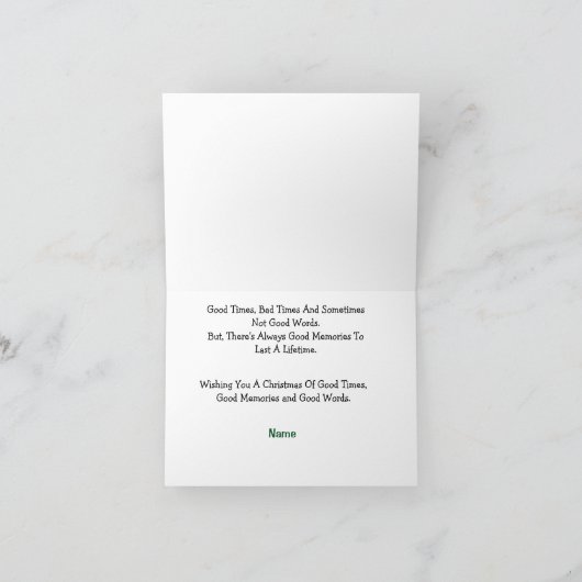 Santa, Elf en Rudolph Golf Christmas Kaart (Binnen)