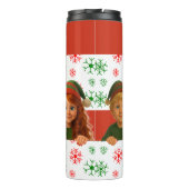 Santa & Elf Faces | North Pole Fun Christmas Lamp Thermosbeker (Achterkant)