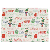 Santa Elf Friends Personalized Holiday Groot Cadeauzakje (Achterkant)