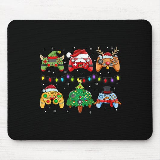 Santa Elf Gaming Controllers Snowman Boys Kinder Muismat (Voorkant)