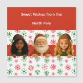 Santa & Elf Gezichten | Noorderpret Fun Kerstmagne (Voorkant)