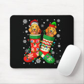 Santa Elf Golden Retriever Dog In Christmas Socks  Muismat (Met muis)