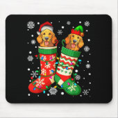 Santa Elf Golden Retriever Dog In Christmas Socks  Muismat (Voorkant)