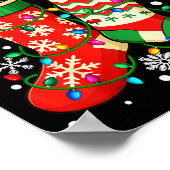 Santa Elf Golden Retriever Dog In Christmas Socks Poster (Hoek)