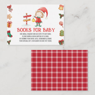 Santa Elf, Kerst Baby shower Boeken voor Baby Informatiekaartje