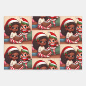 Santa Elf op Plank Kerst Wrapping Papier (3) Inpakpapier Vel (Voorkant 2)