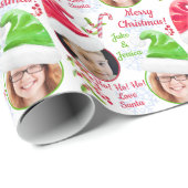 Santa Elf Pet Foto Sjabloon Kerstmis Cadeaupapier (Rol Hoek)