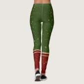 Santa Elf Red en Green Kerstmis Leggings (Achterkant)