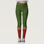 Santa Elf Red en Green Kerstmis Leggings<br><div class="desc">Absoluut hilarische rode en groene leggings met faux sport sokken en veel gouden glitter sparkles die er geweldig uitziet naar je lelijke sweater vakantie feest.</div>