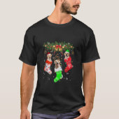 Santa ELF Reindeer Labrador Retriever in Kerstmis T-shirt (Voorkant)