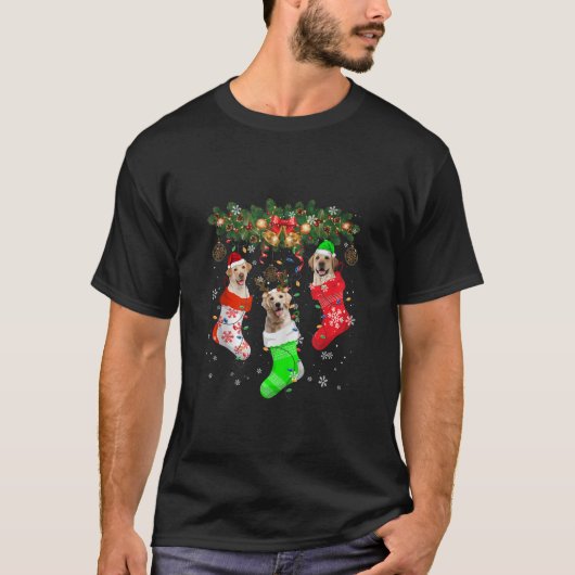 Santa ELF Reindeer Labrador Retriever in Kerstmis T-shirt (Voorkant)