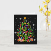 Santa Elf Rendier Cactus Xmas Tree Light Cactus Kaart (Gele Bloem)