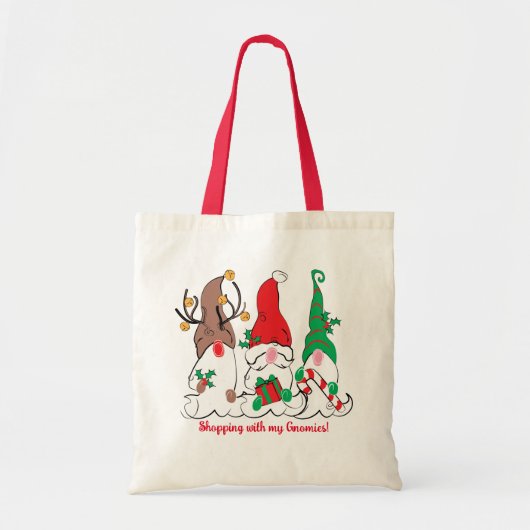 Santa Elf Rendier Gnome Kerst Canvas tas (Voorkant)