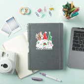 Santa Elf Rendier Kerstmis Gnome Trio Sticker (iPad Cover)