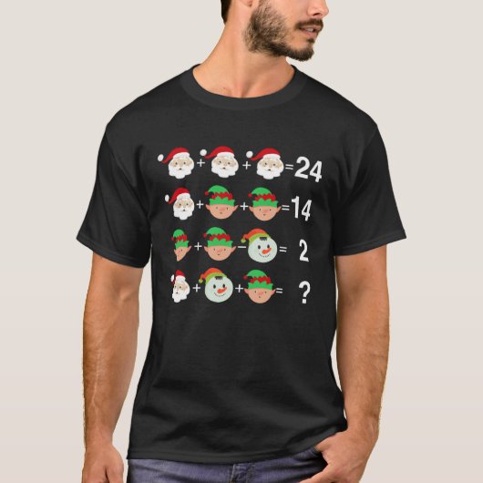 Santa Elf Snowman Equation Math Teacher Christmas T-shirt (Voorkant)