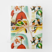 Santa & Elfen  illustratie jaren 1940 Inpakpapier Vel (In situ)