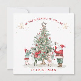 Santa Elf's & Kerstboom Feestdagenkaart