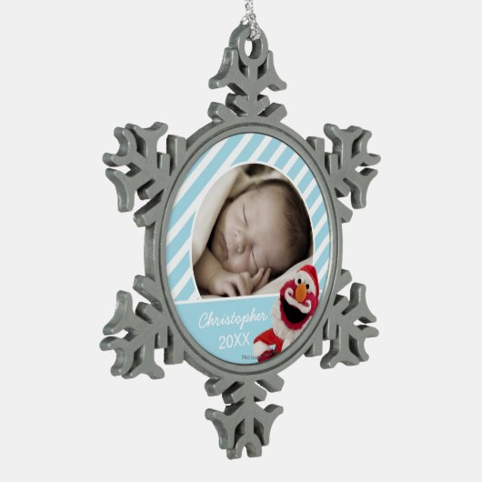 Santa Elmo | Jouw namen toevoegen Tin Sneeuwvlok Ornament (Links)