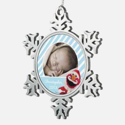 Santa Elmo | Jouw namen toevoegen Tin Sneeuwvlok Ornament (Rechts)