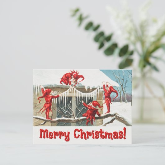  Santa Elves Feestdagenkaart (Staand voorkant)