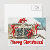  Santa Elves Feestdagenkaart (Voorkant / Achterkant)