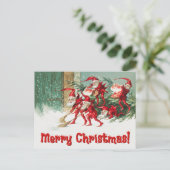  Santa Elves Feestdagenkaart (Staand voorkant)