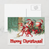  Santa Elves Feestdagenkaart (Voorkant / Achterkant)