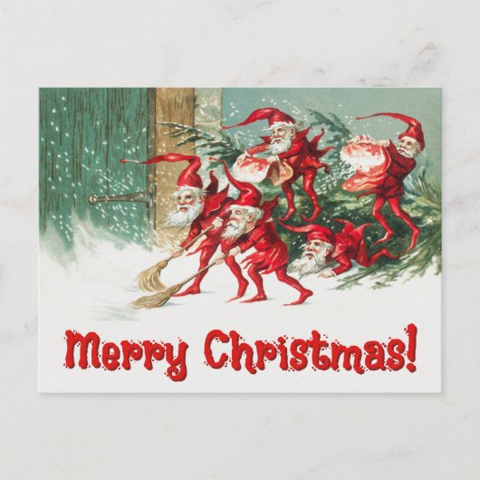  Santa Elves Feestdagenkaart (Voorkant)