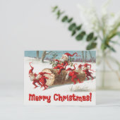  Santa Elves Feestdagenkaart (Staand voorkant)