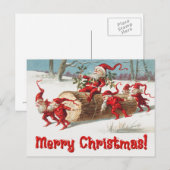  Santa Elves Feestdagenkaart (Voorkant / Achterkant)