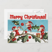  Santa Elves Feestdagenkaart (Voorkant / Achterkant)