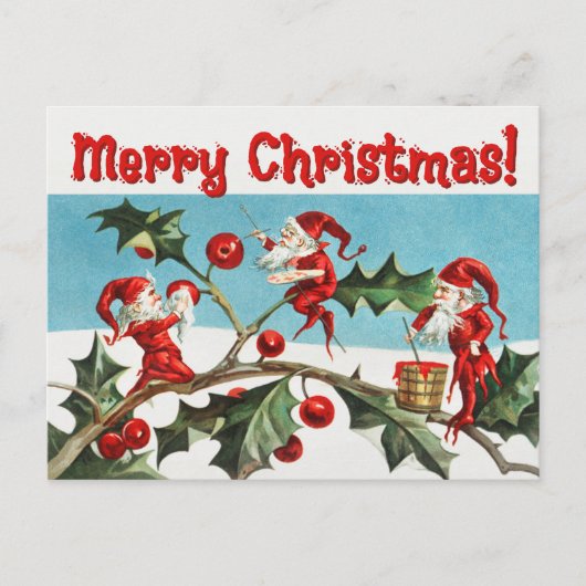  Santa Elves Feestdagenkaart (Voorkant)