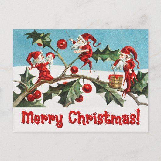  Santa Elves Feestdagenkaart (Voorkant)