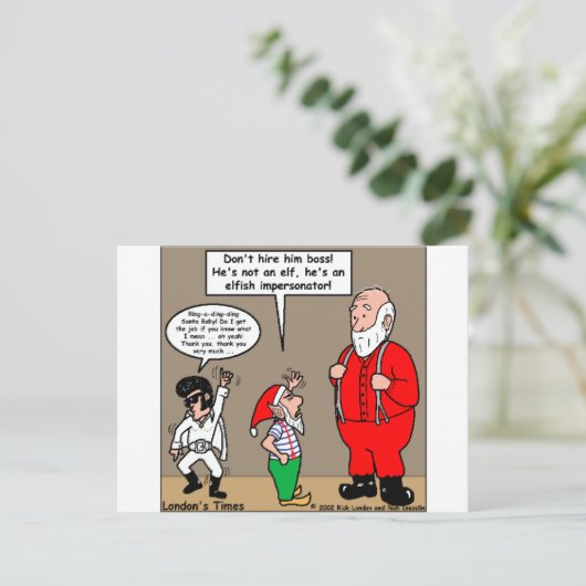 Santa & Elves Imitator Funny Gifts & T - shirts Feestdagenkaart (Staand voorkant)