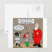 Santa & Elves Imitator Funny Gifts & T - shirts Feestdagenkaart (Voorkant / Achterkant)