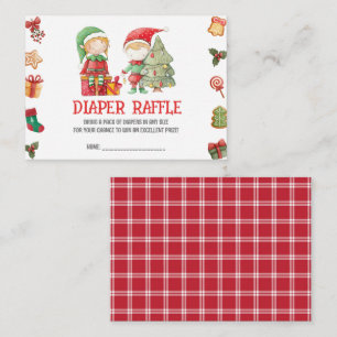 Santa Elves, Kerstmis Twins Douche Luier Raffle Informatiekaartje