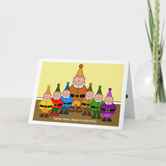 Santa Elves (met Big Ron) Feestdagen Kaart (Voorkant)