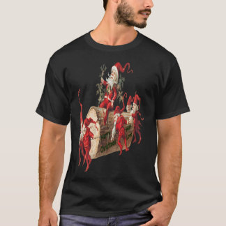 Santa Elves schuiven op een log - Kerstcollectie T-shirt
