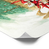 Santa elves vegen sneeuw poster (Hoek)