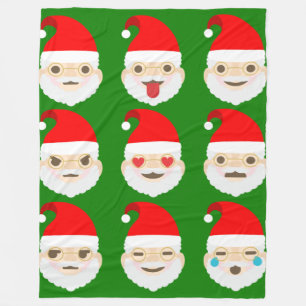 santa emoji emoticons blanket fleece deken