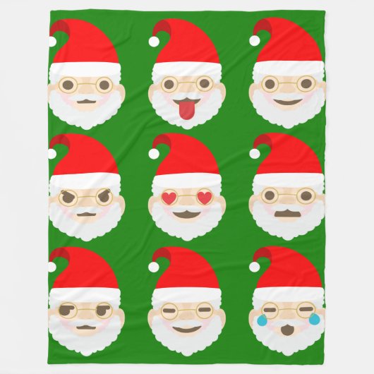 santa emoji emoticons blanket fleece deken (Voorkant)