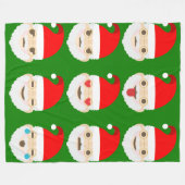 santa emoji emoticons blanket fleece deken (Voorkant (Horizontaal))