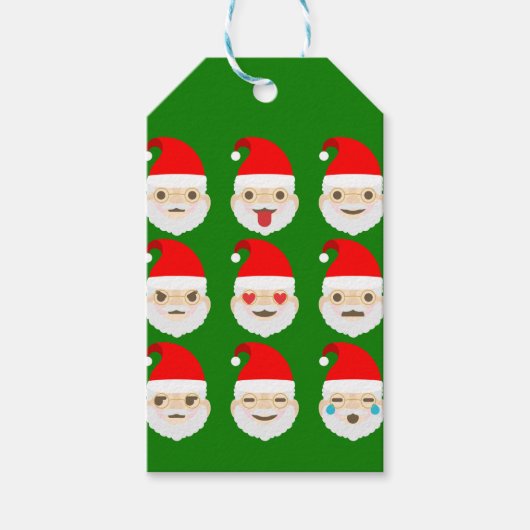 santa emoji emoticons cadeaulabel (Voorkant)