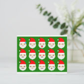 santa emoji emoticons feestdagenkaart (Staand voorkant)