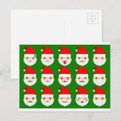 santa emoji emoticons feestdagenkaart (Voorkant / Achterkant)