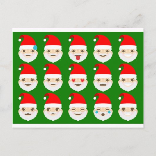 santa emoji emoticons feestdagenkaart (Voorkant)