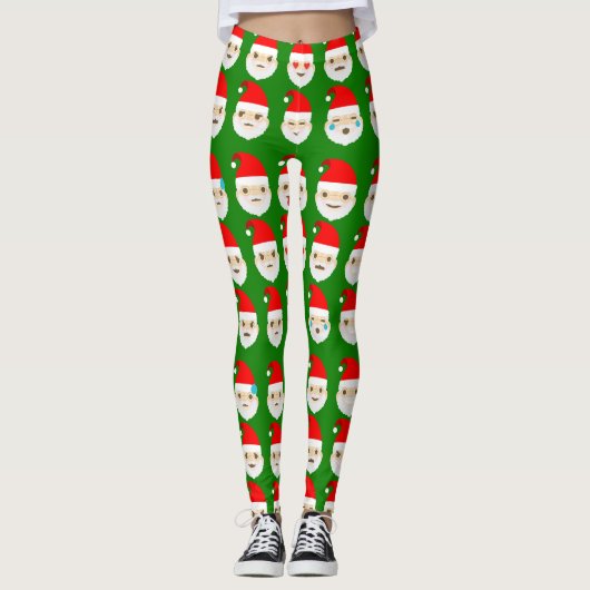santa emoji emoticons leggings (Voorkant)