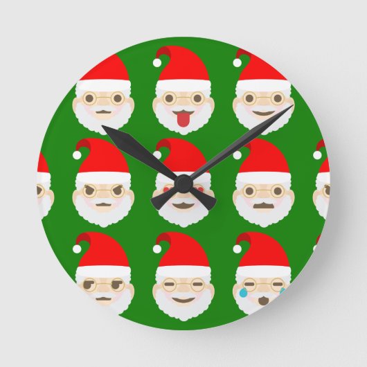 santa emoji emoticons ronde klok (Voorkant)